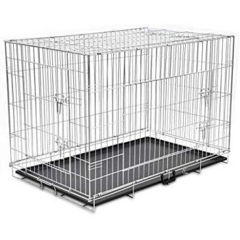 vidaXL Jaula Metálica Perro Plegable XXL Transportín Transporte Viaje Mascota