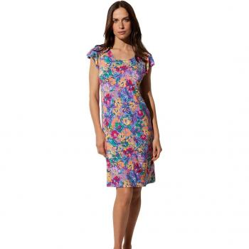 Vestido de playa estampado floral de manga corta