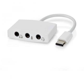 Adaptador USB-C 2.0 Macho a 3.5 mm Hembra, 0.10 m, Blanco