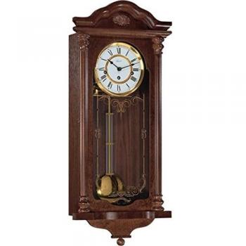Reloj de Pared Hermle 70509-030341, Metal y Madera, Color Marrón, Dimensiones 67cm x 29cm x 14.5cm