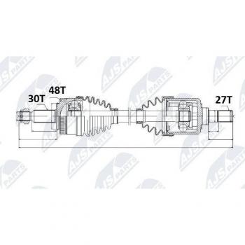 Árbol de transmisión NTY NPW-KA-326, alta resistencia y durabilidad