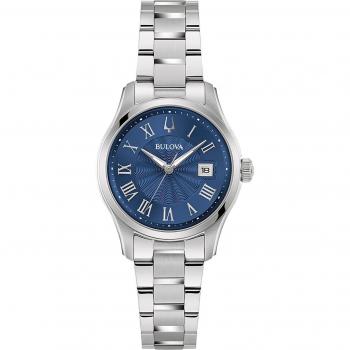 Reloj de Cuarzo para Mujer Bulova 96M163, Diámetro 29 mm, Acero Inoxidable, Azul, Resistente al Agua 3ATM