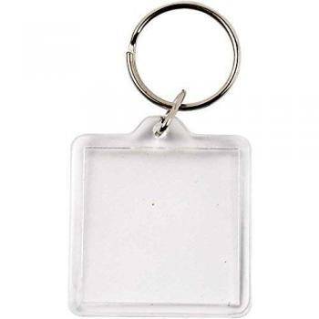 Llavero cuadrado 40x40 mm, paquete de 25 unidades
