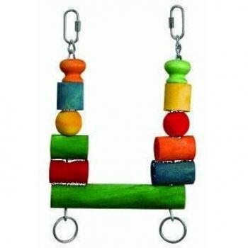 San Dimas Juguete Pajaro Columpio Bloques Madera 25Cm