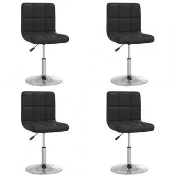 Sillas de comedor 4 unidades cuero sintético negro vidaXL