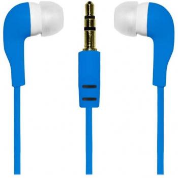 Auriculares Intrauditivos Estéreo con Conector Jack 3.5mm, Almohadillas de Silicona, Goma Blanda, Color Azul