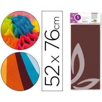 PAPEL SEDA LIDERPAPEL 52X76CM 18G/M2 BOLSA DE 5 HOJAS MARRON