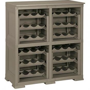 Estantería Modular Tontarelli Omnimodus para 48 Botellas con Rejilla - Wengué, 79x42.5x85.5 cm