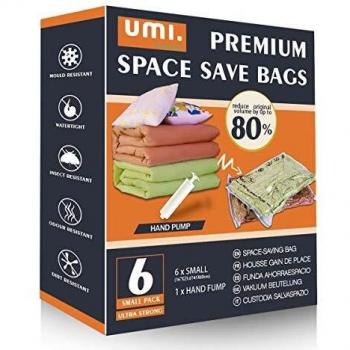 UMI by Amazon - Mixed Combo of Premium Vacuum Compression Space Saver Bags with Hand Pump
