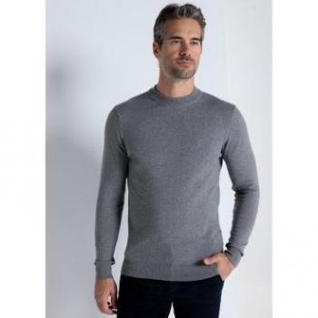 Jersey básico con cuello medio gris Bendorff para hombre