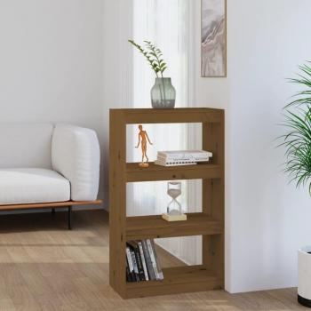 Estantería/partición ámbar 60x30x103,5 cm madera maciza de pino marrón miel