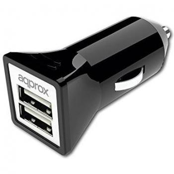 Approx APPUSBCAR31B - Cargador USB de coche, color negro