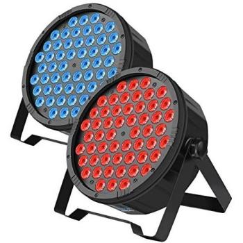 BETOPPER luces dj luces discoteca 54 * 1.5w Luz de escenario RGB Luz de discoteca 3 en 1 luz dmx adecuada para bodas, espectáculos, escenarios, bares, salas multifuncionales（2 piezas）