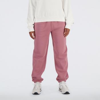Pantalón largo de mujer New Balance Iconic Collegiate Brushed Back Fleece rosa mate - XS