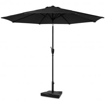 Sombrilla Premium Recanati Ø300cm - antracita/negro - Incl. base de hormigón 20 kg - Inclinable - Duradera - Lona resistente a los rayos UV