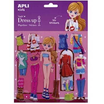 APLI Kids 17608 - Pegatinas Dress up grande 3D Angie 1 hoja