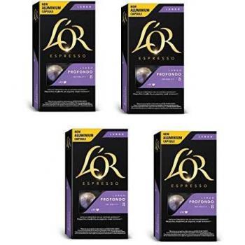 L'Or Espresso Lungo Profondo - Pack de 10 Cápsulas de Café Aluminio Compatibles con Máquinas Nespresso