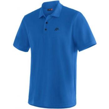 Maier Sports Ulrich Men's Short Sleeve Polo Shirt - Comfortable Hiking and Leisure Wear in Strong Blue, Size L