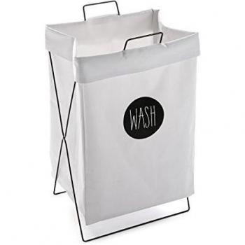 Versa 1948033 Cesto para Ropa Tela Blanc, 66x36x3 cm