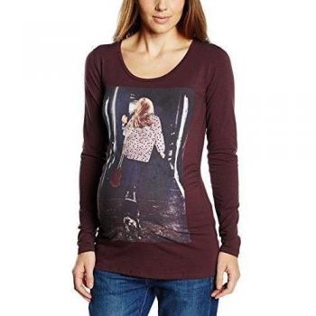 MAMALICIOUS Mlvivea Ls Jersey Top-Camiseta de manchas largas premamá  Mujer    Violett