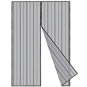 Sekey Cortina Magnética de Puerta a Prueba de Mosquito para Puertas de Madera, Puertas de Hierro, Puertas Metálicas, Puertas del Balcón, Puertas de RV, Cierre Magnético Automático, 240 x 140 cm, Gris