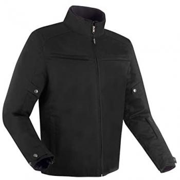 Bering Chaqueta de Moto Cruiser Negra, chaqueta textil impermeable para motocicletas, color negro, talla S