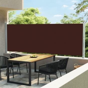 Toldo lateral retráctil para patio marrón 600x160 cm
