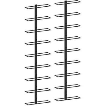 vidaXL Wall-mounted Wine Racks for 18 Bottles 2 pcs Black Iron