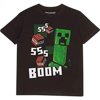 Popgear Minecraft como un Bossss Camiseta de los Muchachos Negro 116