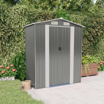 vidaXL Garden Shed Light Grey 192x108x223 cm Galvanised Steel