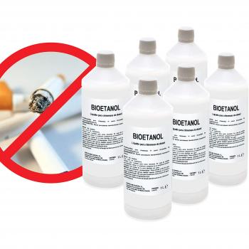 Caja 6 Botellas de 1 litro de Bioetanol FIRSTLINE aroma Antitabaco