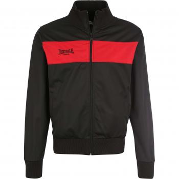 Lonsdale Alnwick Full Zip Training Jacket for Men, Black/Red, 4XL