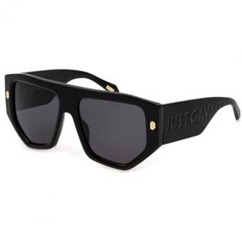 Just Cavalli Unisex Shiny Black Smoke Sunglasses - 58mm CAT3