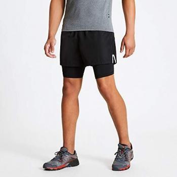 Dare2b Recreate Corto De Deporte con Detalle Reflectante Y Pantalón Interior Ligero De Secado Rápido Shorts, Hombre, Black, XL
