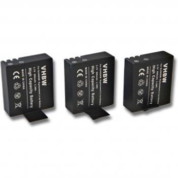 3 x vhbw Li-Ion batería Set 900mAh