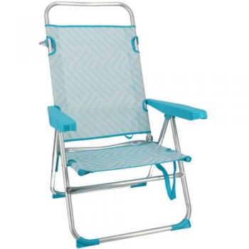 Silla aluminio 5 posiciones turquesa 50 x 64 x 100 cm