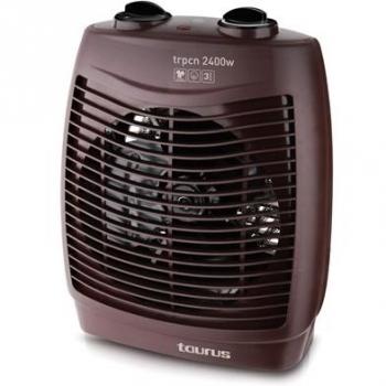 Calefactor Termoventilador Taurus Tropicano 2400, 2400W, con Asa de Transporte, Termostato Ajustable, Silencioso y Diseño Negro