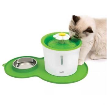 Catit Flower Fountain Combo con Alfombra y Comedero