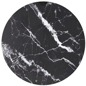 Tablero de mesa diseño mármol vidrio templado negro Ø40x0,8 cm