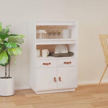Aparador de madera maciza de pino blanco 67x40x108,5 cm - Mueble de Almacenaje de Salón, Buffet para salón, Armario Auxiliar, Armario de Almacenamiento