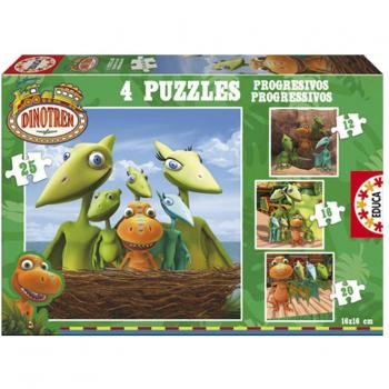 Puzzles Progresivos Dinotren 12/16/20 y 25 piezas