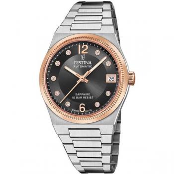 Reloj FESTINA SWISS MADE Para Mujer F20031 Swiss Made Caja de Acero inoxidable 316L Multi Negro