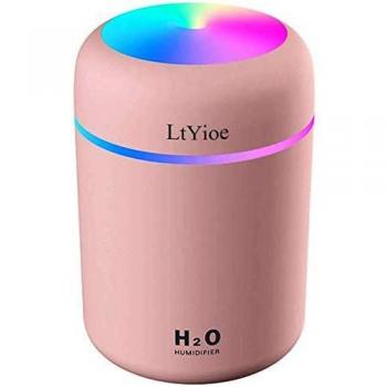 LtYioe Humidificador, Mini Humidificador con Alimentación USB, Función de luz Nocturna y apagado automático, 2 modos y humidificador ultrasónico silencioso para coche hogar oficina