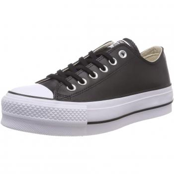 Converse Chuck Taylor All Star Lift Clean Leather Platform Sneakers for Women - Black