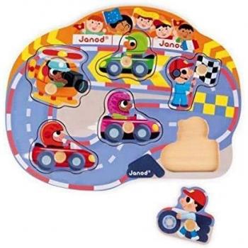Janod- Happy Racing Puzzle 6 Piezas