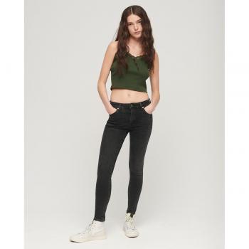 Superdry Vintage Mid Rise Skinny Jeans for Women in Organic Cotton Black Size 29
