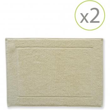 Toalla La Mariposa de Oro 100% Algodón lisa 500 gr Crema, extra suave; Pack de 2 alfombrines de baño de 45 x 65 cm crema