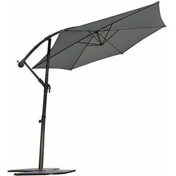 Parasol de Aluminio Mate Desplazado 3m Gris Antracita