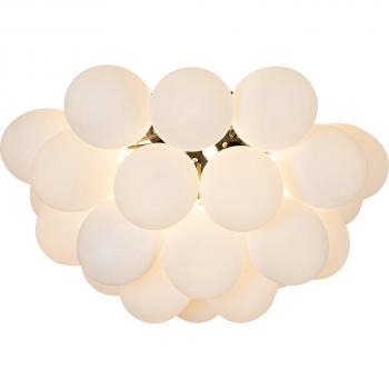 Lámpara de Techo Art Deco Negra con Cristal Opalino 6 Luces - Uvas