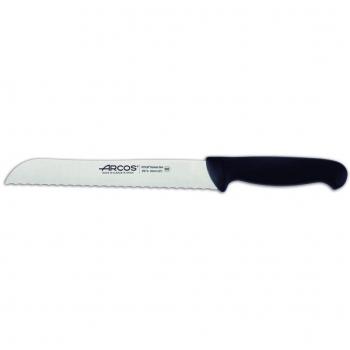 Cuchillo Panero Arcos Serie 2900 - Hoja Serrada de Acero Inoxidable NITRUM de 20 cm y Mango Ergonómico en Polipropileno Color Negro
